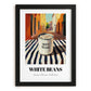 White Beans – Italian Urban Café Scene, Canned Vegetables Still Life, in sleek black frame