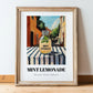 Mint Lemonade – Italian Outdoor Café Scene, Lemonade Still Life, in wooden frame leaning on the floor