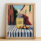 Ginger Lemonade – Italian Street Café Scene, Lemonade Still Life, no-text version framed in wood