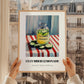 Cucumber Lemonade – on Striped Tablecloth, Lemonade Poster, styled in a charming Paris street view