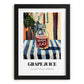 Grape Juice – Italian Café on the Corner, Lemonade Wall Illustration, in sleek black frame