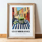 Cucumber Juice – Italian Outdoor Café Scene, Lemonade Wall Decor, in wooden frame leaning on the floor