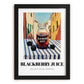 Blackberry Juice – Italian Urban Café Scene, Lemonade Print, in sleek black frame