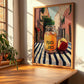 Peach Juice – Italian Street Café Scene, Lemonade Painting, clean layout with no caption