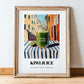 Kiwi Juice – Italian Café on the Corner, Lemonade Poster, in wooden frame leaning on the floor