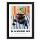 Blackberry Jam – Italian Urban Café Scene, Jam Print, in sleek black frame