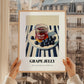 Grape Jelly – on Striped Tablecloth, Jam Art, styled in a charming Paris street view