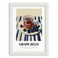 Grape Jelly – on Striped Tablecloth, Jam Art, placed in minimal white frame