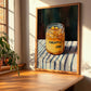 Pineapple Jam – on Striped Tablecloth, Jam Art, clean layout with no caption