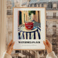 Watermelon Jam – Italian Café on the Corner, Jam Painting, styled in a charming Paris street view