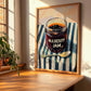 Mulberry Jam – on Striped Tablecloth, Jam Wall Decor, clean layout with no caption
