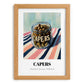 Capers – on Striped Tablecloth, Canned Vegetables Painting, set in oak frame