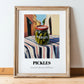 Pickles – Italian Outdoor Café Scene, Bbq Wall Decor, in wooden frame leaning on the floor