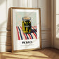 Pickles – on Striped Tablecloth, Canned Vegetables Illustration