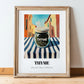 Thyme – Italian Urban Café Scene, Spices Poster, in wooden frame leaning on the floor