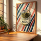 Basil – on Striped Tablecloth, Spices Wall Decor, clean layout with no caption