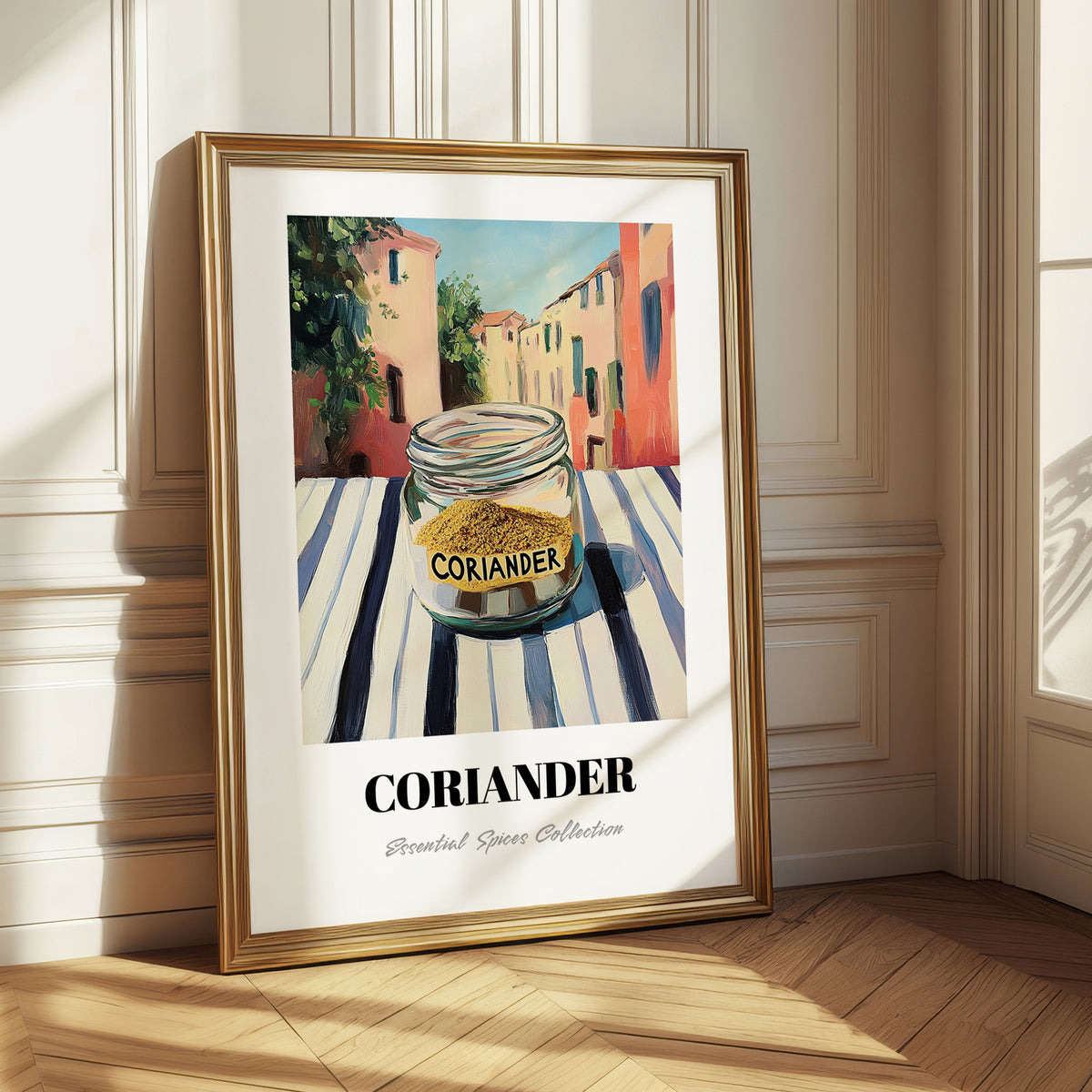 Coriander – Italian Urban Café Scene, Spices Wall Print