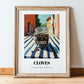 Cloves – Italian Urban Café Scene, Spices Wall Decor, in wooden frame leaning on the floor
