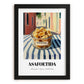 Asafoetida – Italian Café on the Corner, Spices Still Life, in sleek black frame