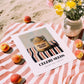 Celery Seeds – on Striped Tablecloth, Spices Print, unframed on coastal sand