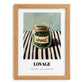 Lovage – on Striped Tablecloth, Spices Painting, set in oak frame