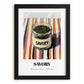 Savory – on Striped Tablecloth, Spices Still Life, in sleek black frame