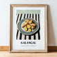 Galangal – on Striped Tablecloth, Spices Still Life, in wooden frame leaning on the floor
