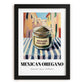Mexican Oregano – Italian Street Café Scene, Spices Art, in sleek black frame