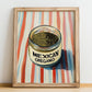Mexican Oregano – on Striped Tablecloth, Spices Wall Poster, no-text version framed in wood