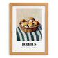 Boletus – on Striped Tablecloth, Mushrooms Painting, set in oak frame