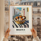 Porcini – White village Street Café Scene, Mushrooms Art, styled in a charming Paris street view