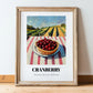 Cranberry – Green Valley Landscape, Berries Still Life, in wooden frame leaning on the floor