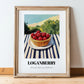 Loganberry – Green Valley Landscape, Berries Wall Decor, in wooden frame leaning on the floor