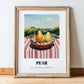 Pear – Green Valley Landscape, Fruit Still Life, in wooden frame leaning on the floor