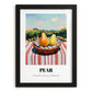 Pear – Green Valley Landscape, Fruit Still Life, in sleek black frame