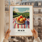 Peach – Valley Café Scene, Fruit Wall Decor, styled in a charming Paris street view
