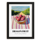 Dragon Fruit – Valley Café Scene, Fruit Poster, in sleek black frame