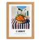 Carrot – White village Urban Café Scene, Vegetable Print, set in oak frame