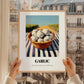 Garlic – Green Valley Landscape, Vegetable Poster, styled in a charming Paris street view