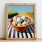 Garlic – Green Valley Landscape, Vegetable Poster, no-text version framed in wood