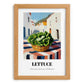 Lettuce – White village Urban Café Scene, Vegetable Still Life, set in oak frame
