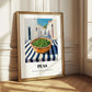 Peas – White village Outdoor Café Scene, Vegetable Print