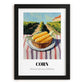 Corn – Green Valley Landscape, Vegetable Still Life, in sleek black frame