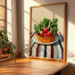 Radish – on Striped Tablecloth, Vegetable Wall Decor, clean layout with no caption