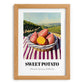 Sweet Potato – Valley Café Scene, Vegetable Wall Decor, set in oak frame