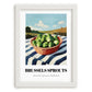 Brussels Sprouts – Green Valley Landscape, Vegetable Poster, placed in minimal white frame