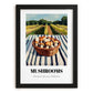 Mushrooms – Green Valley Landscape, Vegetable Painting, in sleek black frame