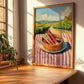 Rhubarb – Valley Café Scene, Vegetable Print, clean layout with no caption