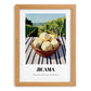 Jicama – Green Valley Landscape, Vegetable Poster, set in oak frame
