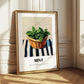 Mint – on Striped Tablecloth, Fresh Herbs Poster